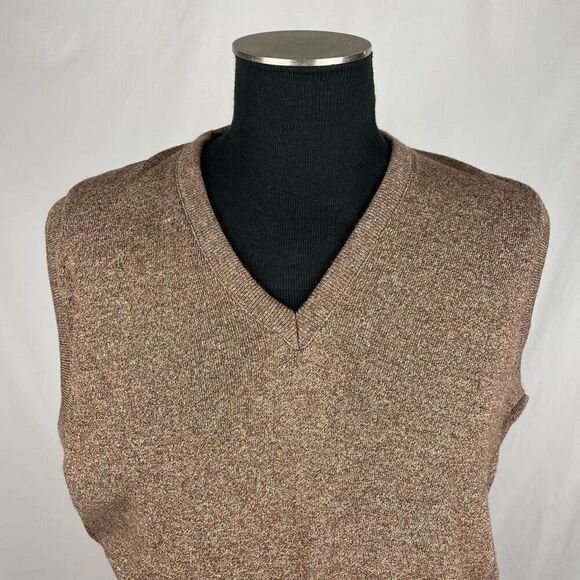 Vintage Jantzen Brown V-Neck Golf Vest - Men’s XL - Picture 4 of 6